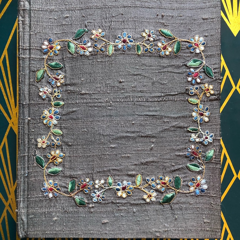 Notebook with embroidered cover and back